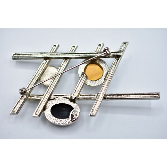 Jean Louis Scherrer Cabochon Pin Brooch JLS Modern Contemporary Designer Bin4 - Picture 11 of 12